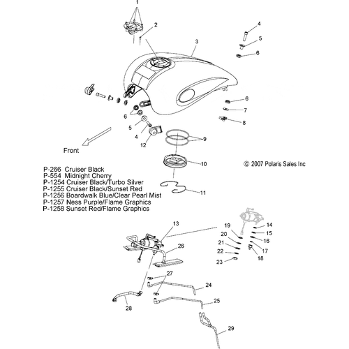 Body, Fuel Tank - 2008 Victory Jackpot All Options - V08Bc26/Xb26 Schematic 4601 OEM Schematic