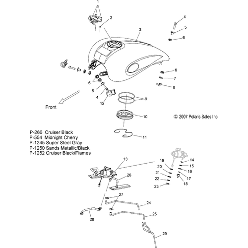 Body, Fuel Tank - 2008 Victory Kingpin/Kingpin 8 Ball/Kingpin Tour All Options - V08Cb26/Cd26/Pb26 Schematic 4657 OEM Schematic