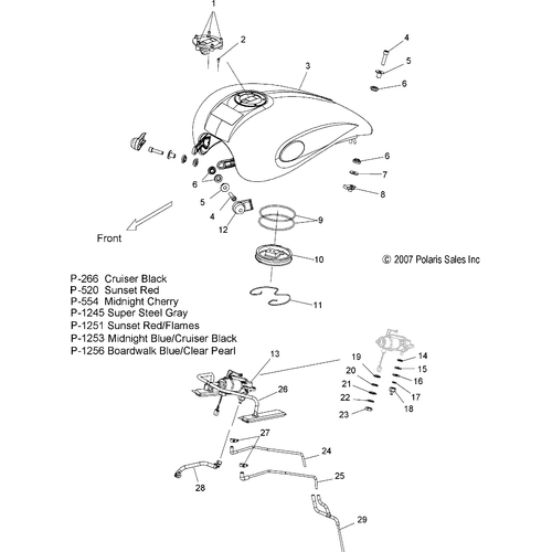 Body, Fuel Tank - 2008 Victory Vegas/Vegas 8 Ball/Vegas Low All Options - V08Ab26/Gb26/Lb26 Schematic 4718 OEM Schematic