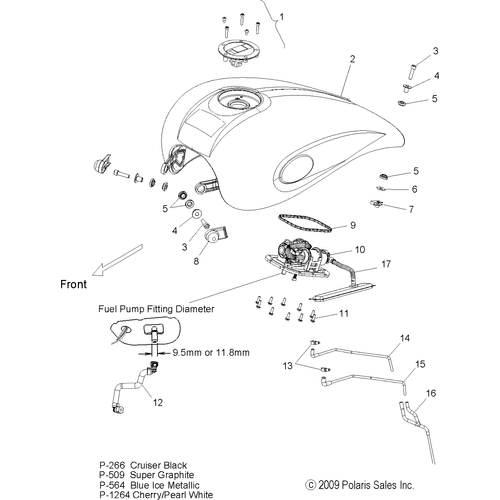 Body, Fuel Tank - 2009 Victory Kingpin/Kingpin Touring/Kingpin Low/Kingpin Pinball All Options - V09Cb26/Cd26/Kb26/Pb26 Schematic 4348 OEM Schematic