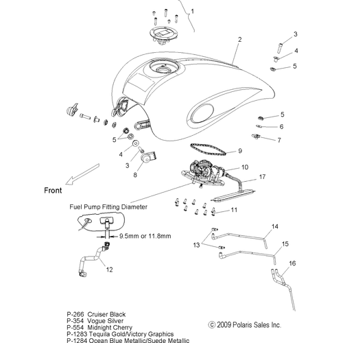 Body, Fuel Tank - 2010 Victory Kingpin All Options - V10Cb26/Pb26 Schematic 4043 OEM Schematic