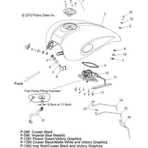 Body, Fuel Tank - 2011 Victory Hammer All Options - V11Ha36/Hb36/Hs36 Schematic 3557 OEM Schematic