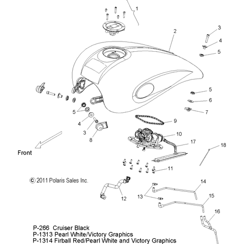 Body, Fuel Tank - 2012 Victory Jackpot All Options - V12Xb36 Schematic 3242 OEM Schematic