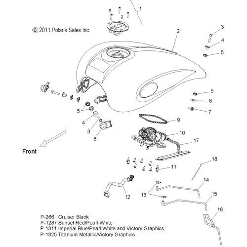 Body, Fuel Tank Asm. - 2012 Victory Vegas/8 Ball/Zness All Options - V12Gb36/Ga36/Zb36 Schematic 3354 OEM Schematic