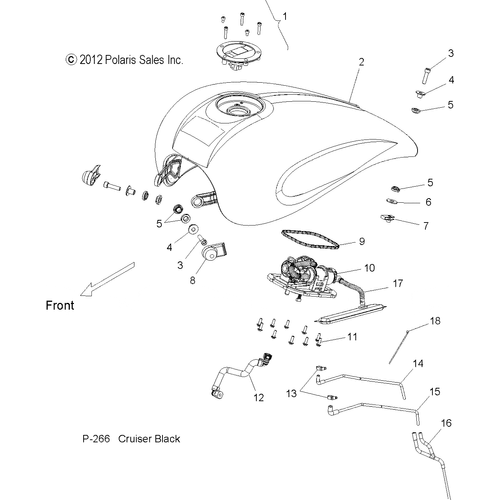 Body, Fuel Tank Asm. - 2013 Victory Vegas 8-Ball All Options - V13Ga36 Schematic 2866 OEM Schematic