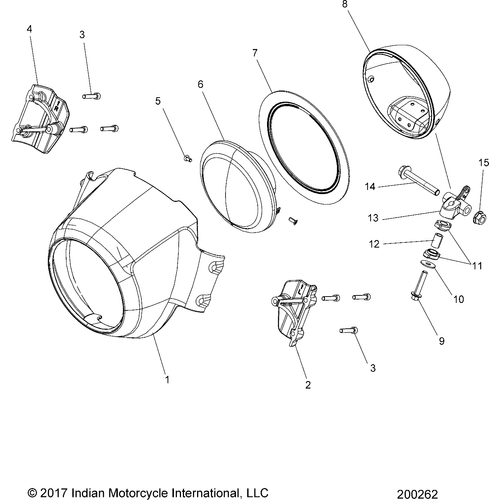 Body, Headlight Housing All Options - 2019 Indian Scout Bobber Schematic-25501 OEM Schematic