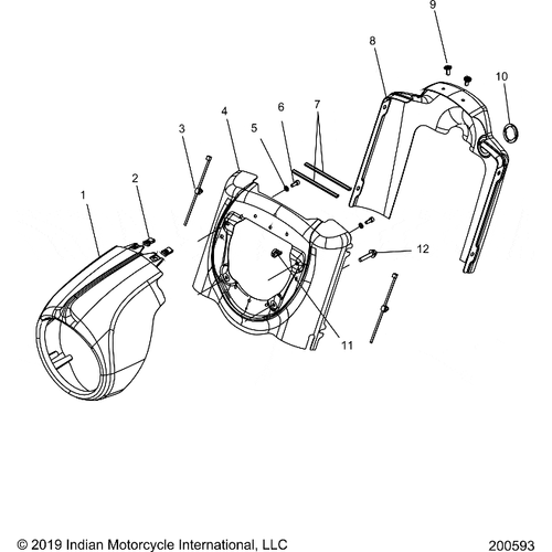 Body, Headlight Housing All Options - 2020 Indian Chief Vintage Schematic-25042 OEM Schematic