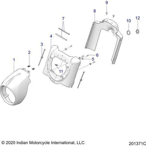 Body, Headlight Housing All Options - 2021 Indian Springfield Dark Horse Intl Schematic-22200 OEM Schematic