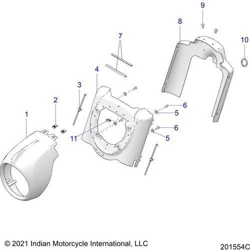 Body, Headlight Housing All Options - 2022 Indian Springfield 111 Schematic-20289 OEM Schematic