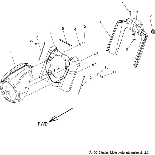 Body, Headlight Housing N16ccdaa All Options - 2016 Indian Chief Dark Horse Schematic-27925 OEM Schematic
