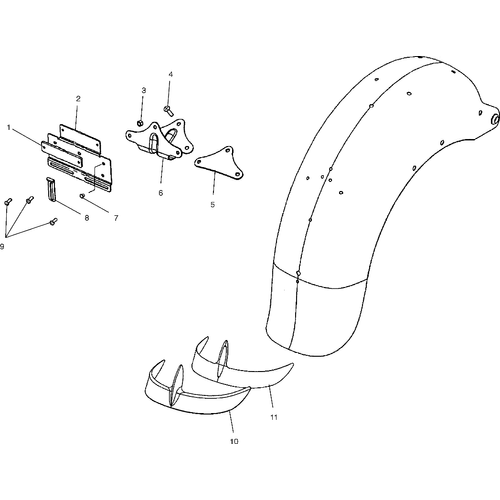 Body, License Plate Bracket - 2002 Victory Deluxe Touring Cruiser All Options - V02Td16 Schematic 5855 OEM Schematic