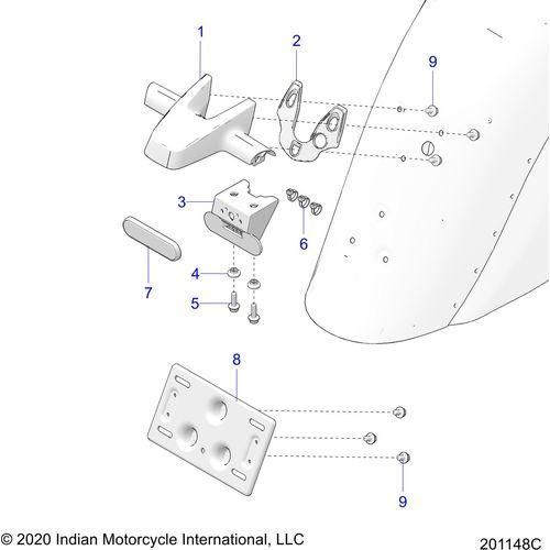 Body, License Plate Bracket/Rear Light Housing All Options - 2021 Indian Chieftain Standard 116 Schematic-22969 OEM Schematic