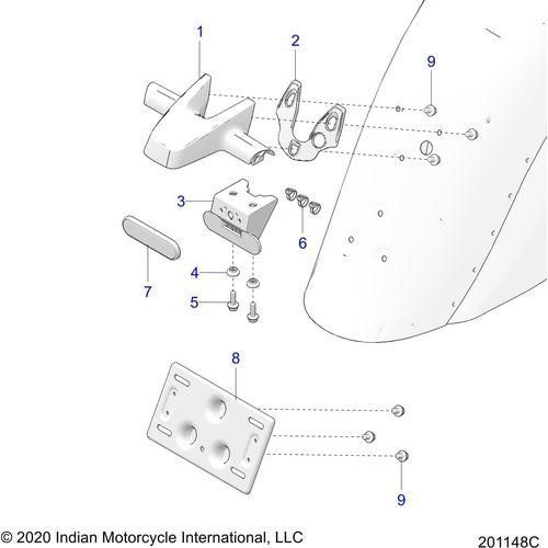 Body, License Plate Bracket/Rear Light Housing All Options - 2022 Indian Chieftain Standard 116 Schematic-21300 OEM Schematic