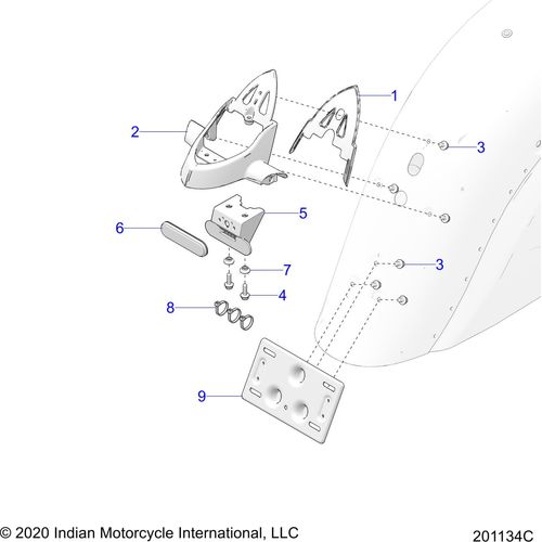 Body, License Plate Brkt/Rear Light Housing Mount All Options - 2021 Indian Chief Vintage Premium 116 Schematic-23336 OEM Schematic