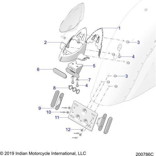 Body, License Plate Brkt/Rear Light Housing Mount All Options - 2021 Indian Springfield 111 Schematic-22414 OEM Schematic
