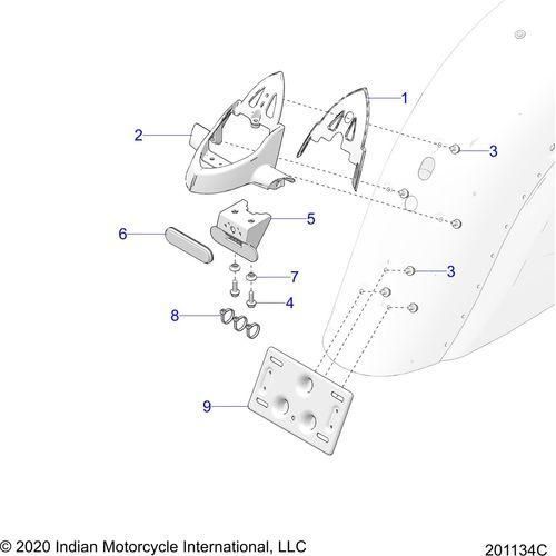 Body, License Plate Brkt/Rear Light Housing Mount All Options - 2022 Indian Springfield 116 Schematic-20220 OEM Schematic