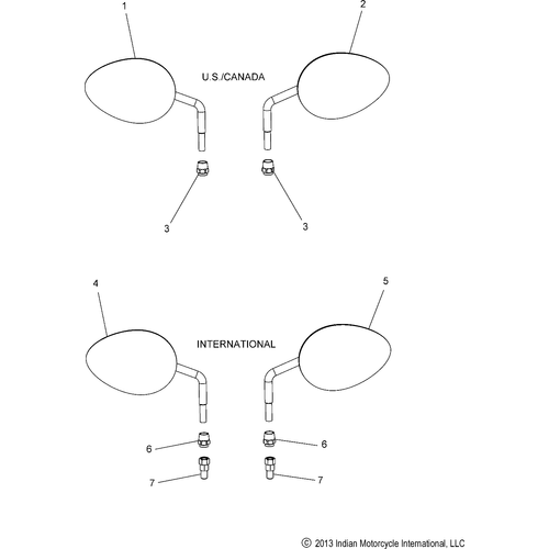 Body, Mirrors All Options - 2017 Indian Chieftain Limited/Elite Schematic-27389 OEM Schematic