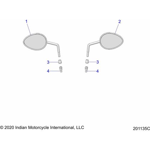 Body, Mirrors All Options - 2021 Indian Springfield 116 Schematic-22345 OEM Schematic