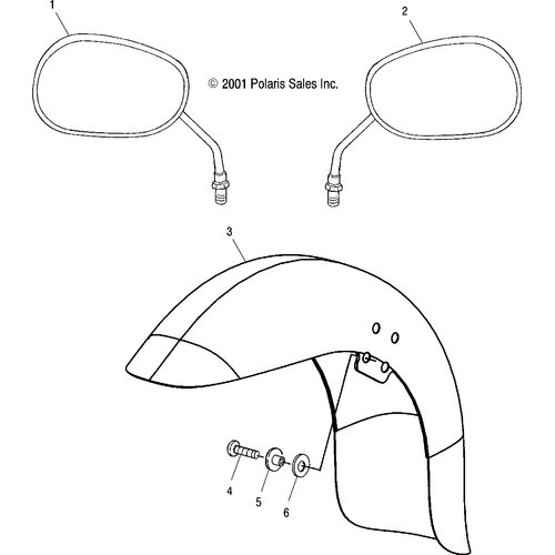 Body, Mirrors And Front Fender - 2000 Victory Standard Cruiser - V00Cb15Ld Schematic 8210 OEM Schematic