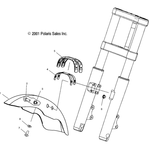 Body, Mirrors And Front Fender - 2001 Victory Sportcruiser - V01Cs15Da Schematic 6857 OEM Schematic