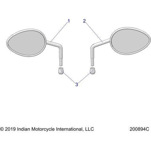 Body, Mirrors N21tvaaa/N21tvaca All Options - 2021 Indian Chief Vintage Premium 111 Schematic-23411 OEM Schematic