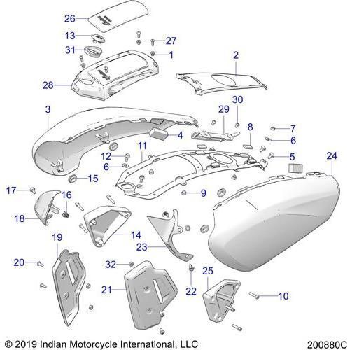 Body, Rear - 2019 Indian Ftr 1200 Schematic-25751 OEM Schematic
