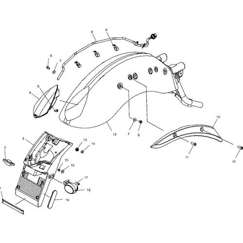 Body, Rear Fender And Taillight - 2003 Victory Victory Vegas All Options - V03Gb16 Schematic 5759 OEM Schematic
