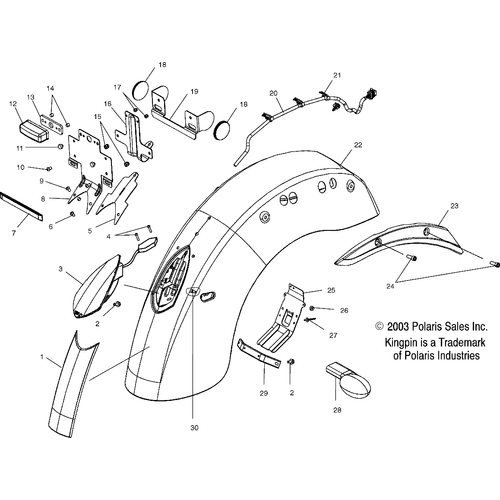 Body, Rear Fender And Taillight - 2004 Victory Kingpin All Options - V04Cb16 Schematic 5554 OEM Schematic
