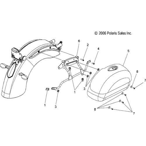 Body, Saddlebag Asm. - 2007 Victory Kingpin/Tour All Options - V07Cb26/Cd26 Schematic 4945 OEM Schematic