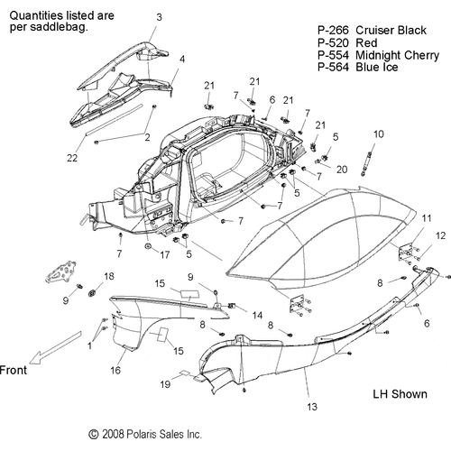 Body, Saddlebag Asm. - 2009 Victory Vision Street/Ness/Touring/10Th Ann. - V09Sb36/Sc36/Sd36/Sz36 Schematic 4471 OEM Schematic