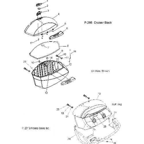 Body, Saddlebag Asm. - 2014 Victory Cross Roads 8-Ball/Cross Roads Classic All Options - V14Ba36/Bw36 Schematic 2028 OEM Schematic