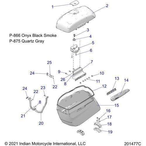 Body, Saddlebag Asm - 2022 Indian Springfield Dark Horse Schematic-20137 OEM Schematic