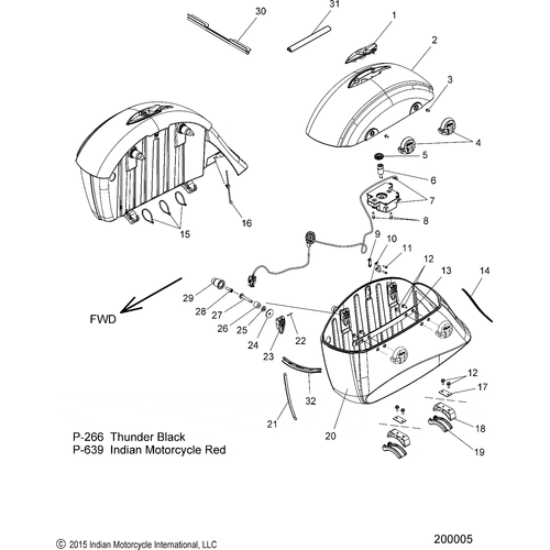 Body, Saddlebag Asm. All Options - 2016 Indian Springfield Schematic-27648 OEM Schematic