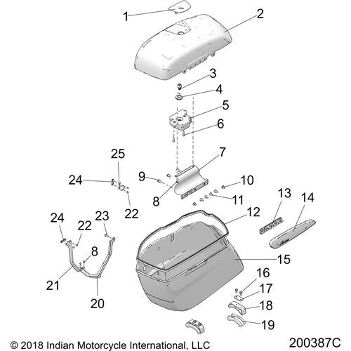 Body, Saddlebag Asm. All Options - 2019 Indian Chieftain/Chieftain Limited Schematic-25788 OEM Schematic