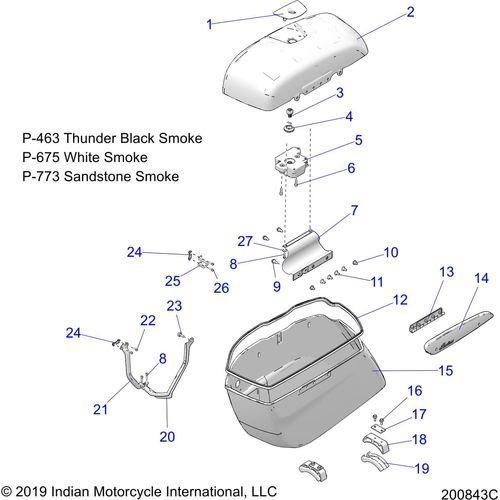 Body, Saddlebag Asm. All Options - 2020 Indian Challenger Dark Horse Schematic-25160 OEM Schematic