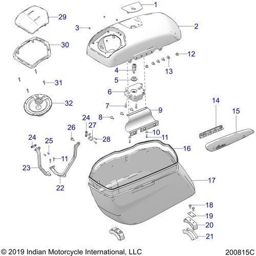 Body, Saddlebag Asm. All Options - 2020 Indian Chieftain Elite Schematic-24802 OEM Schematic