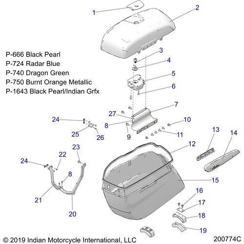 Body, Saddlebag Asm. All Options - 2020 Indian Chieftain Premium Schematic-24728 OEM Schematic