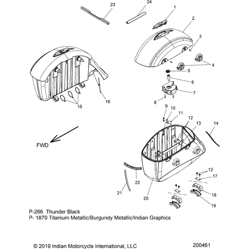 Body, Saddlebag Asm. All Options - 2020 Indian Springfield Limited Schematic-23815 OEM Schematic