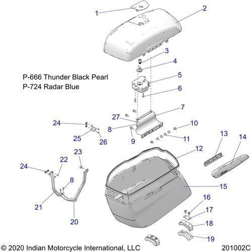 Body, Saddlebag Asm. All Options - 2021 Indian Chieftain Premium Schematic-23094 OEM Schematic