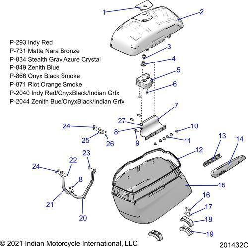 Body, Saddlebag Asm. All Options - 2022 Indian Challenger Dark Horse Schematic-22121 OEM Schematic