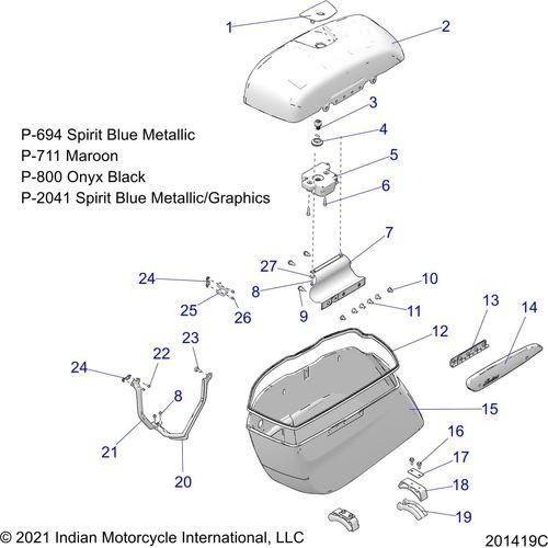 Body, Saddlebag Asm. All Options - 2022 Indian Challenger Limited Schematic-21978 OEM Schematic