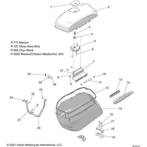 Body, Saddlebag Asm. All Options - 2022 Indian Pursuit Limited / Limited Premium Schematic-20958 OEM Schematic