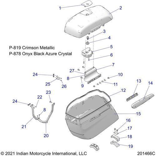 Body, Saddlebag Asm. All Options - 2022 Indian Roadmaster Premium Schematic-20706 OEM Schematic