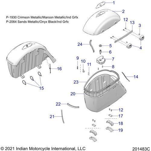 Body, Saddlebag Asm. All Options - 2022 Indian Springfield 111 Schematic-20271 OEM Schematic