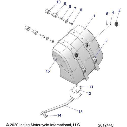 Body, Saddlebag Asm All Options All Options - 2022 Indian Super Chief Limited 116 Schematic-20017 OEM Schematic