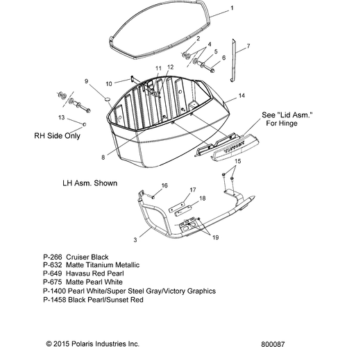 Body, Saddlebag Asm., Bin - 2016 Victory Cross Country/Touring All Options Schematic 626 OEM Schematic