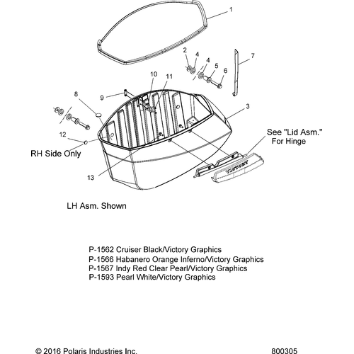 Body, Saddlebag Asm., Bin - 2017 Victory Magnum/Magnum X-1 All Options Schematic 306 OEM Schematic