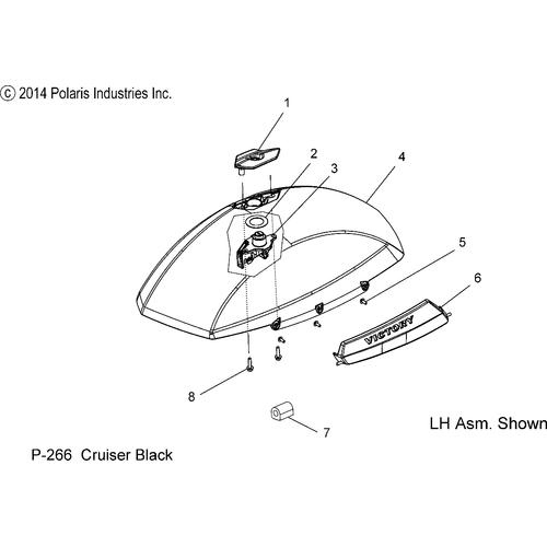 Body, Saddlebag Asm., Lid - 2015 Victory Cross Country 8 Ball All Options - V15Da36 Schematic 1281 OEM Schematic