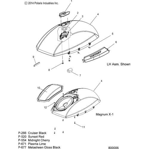 Body, Saddlebag Asm., Lid - 2015 Victory Magnum/Magnum X-1 All Options - V15Uw/Yw/Zw36 Schematic 1645 OEM Schematic