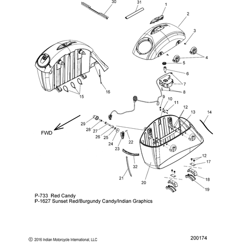 Body, Saddlebag Asm. N17tce All Options (200174) - 2017 Indian Chieftain Limited/Elite Schematic-27364 OEM Schematic
